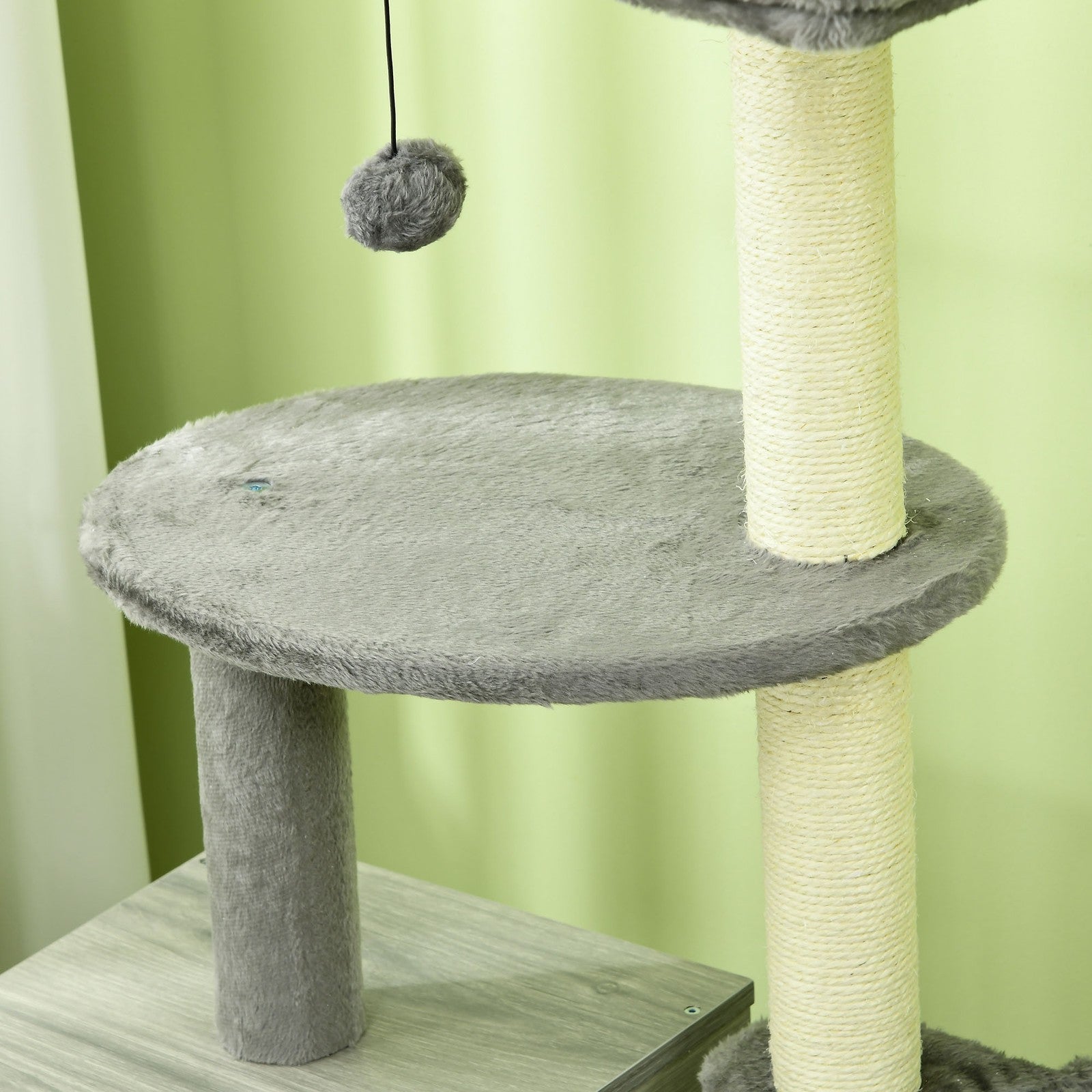 Pawhut Cat Litter Box Enclosure with Integrated Cat House, Bed, Scratching Posts, and Platform