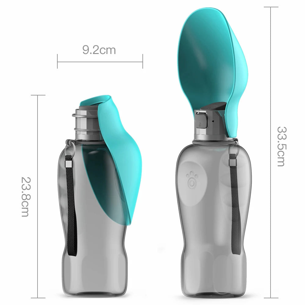 800ml Portable Dog Water Bottle - Outdoor Travel Drinking Solution for Small, Medium, and Large Dogs, Cats, and Puppies