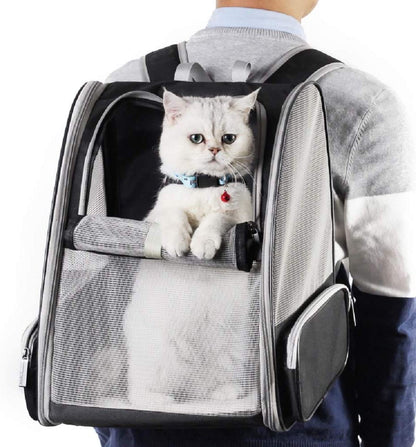 Innovative Bubble Backpack Pet Carrier for Cats and Dogs - Grey