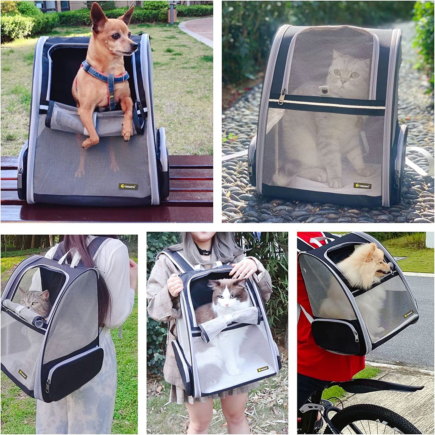 Innovative Bubble Backpack Pet Carrier for Cats and Dogs - Grey