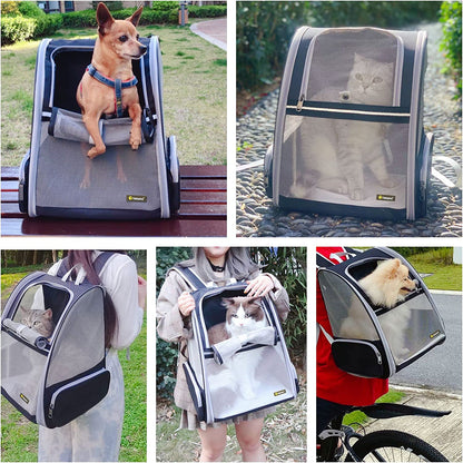 Innovative Bubble Backpack Pet Carrier for Cats and Dogs - Grey