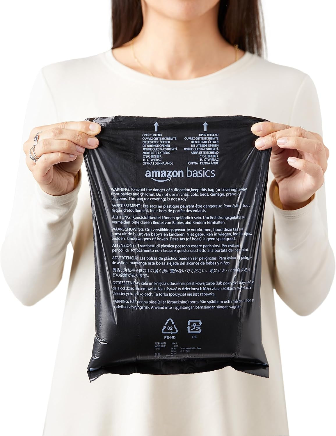 Unscented Standard Dog Waste Bags with Dispenser and Leash Clip, 33.02 x 22.86 cm, Black - 20 Rolls (300 Bags)