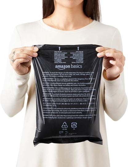 Unscented Standard Dog Waste Bags with Dispenser and Leash Clip, 33.02 x 22.86 cm, Black - 20 Rolls (300 Bags)