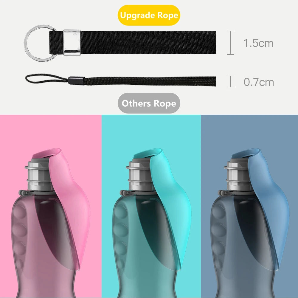 800ml Portable Dog Water Bottle - Outdoor Travel Drinking Solution for Small, Medium, and Large Dogs, Cats, and Puppies