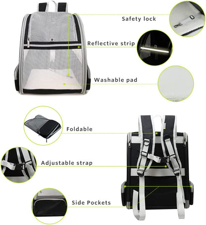 Innovative Bubble Backpack Pet Carrier for Cats and Dogs - Grey